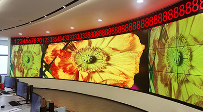 广东日喀则台泥水泥 P1.86 弧形 LED+LCD 混合显示节造系统项目