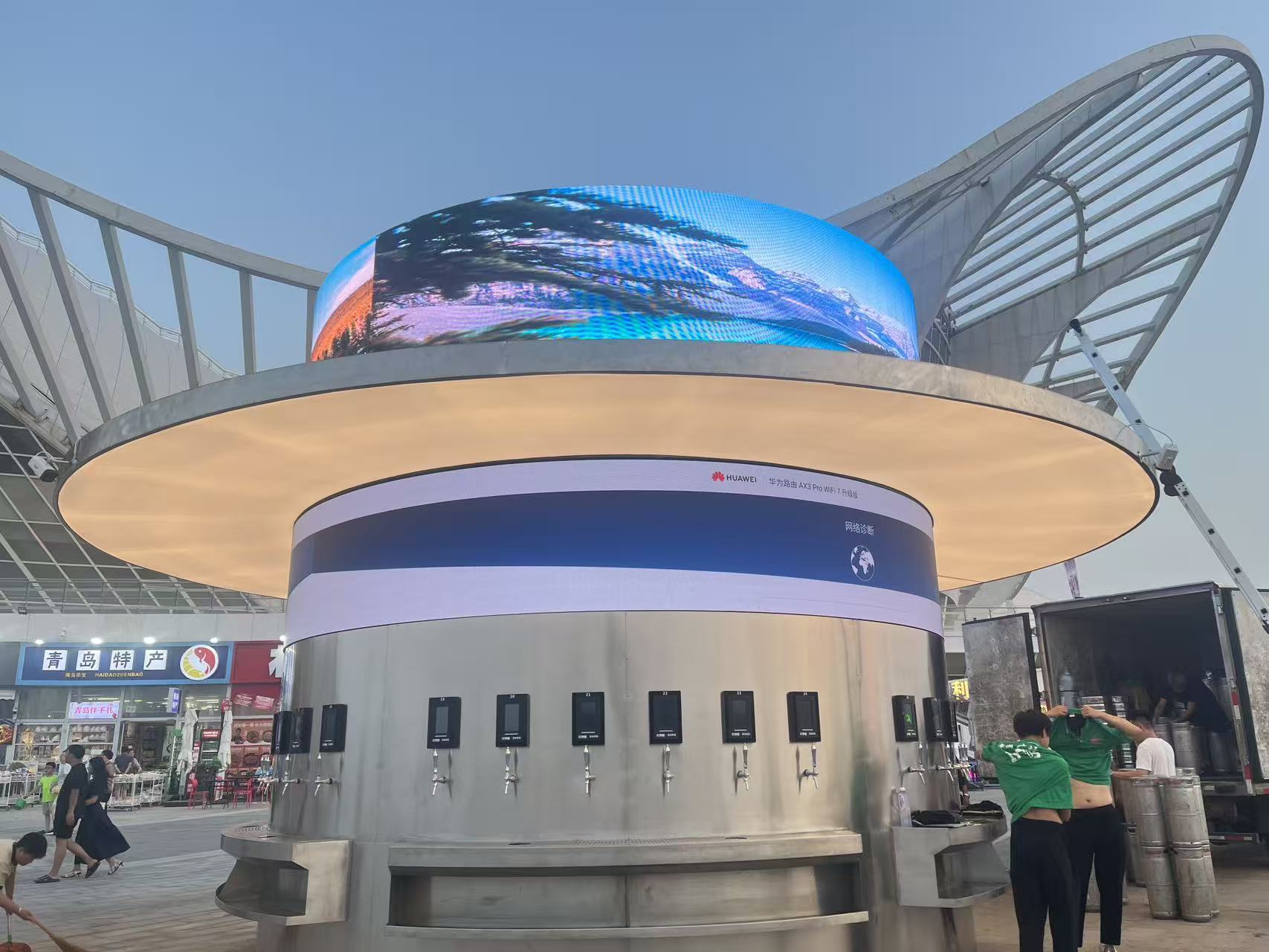 通辽金沙岸啤酒买卖所户表 P4 LED 显示屏节造系统项目