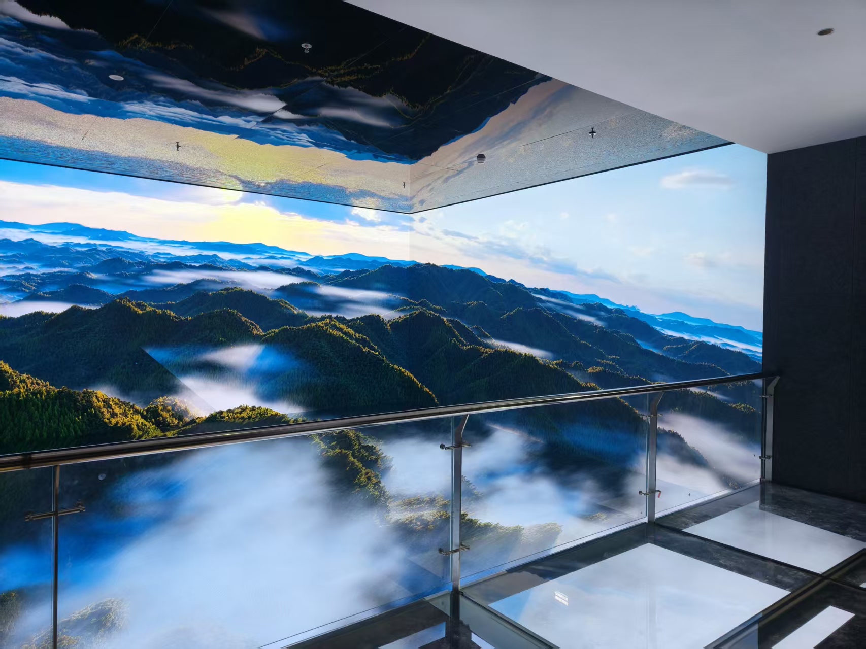 保山市铅山县信江阁展厅沉浸式 4 面屏 LED 显示屏节造系统项目